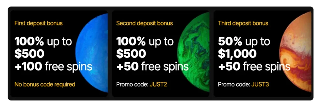 just casino free spins promo code